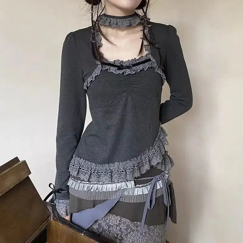 Quick Outfits, Modest Fashion Outfits Ideas Fairy Grunge Asymmetric Lace Top Quick Outfits, Modest Fashion Outfits Ideas Fairy Grunge Asymmetric Lace Top