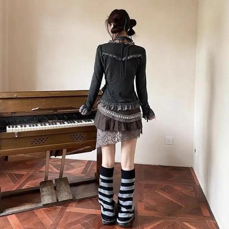 Quick Outfits, Modest Fashion Outfits Ideas Fairy Grunge Asymmetric Lace Top Quick Outfits, Modest Fashion Outfits Ideas Fairy Grunge Asymmetric Lace Top