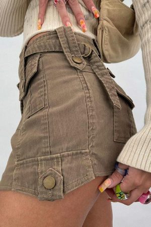 Quick Outfits, Modest Fashion Outfits Ideas Fairy Grunge Cargo Mini Skirt