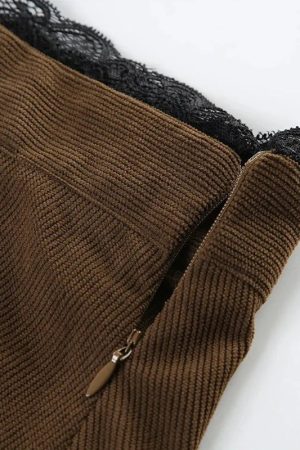 Quick Outfits, Modest Fashion Outfits Ideas Fairy Grunge Corduroy Midi Skirt