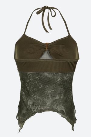 Quick Outfits, Modest Fashion Outfits Ideas Fairy Grunge Floral Halter Neck Top