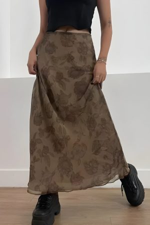 Quick Outfits, Modest Fashion Outfits Ideas Fairy Grunge Floral Maxi Skirt