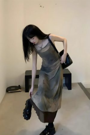 Quick Outfits, Modest Fashion Outfits Ideas Fairy Grunge Forest Midi Dress