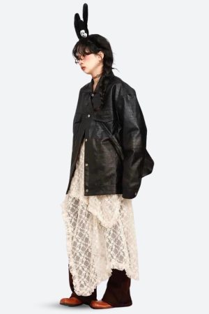 Quick Outfits, Modest Fashion Outfits Ideas Fairy Grunge Lace Midi Skirt