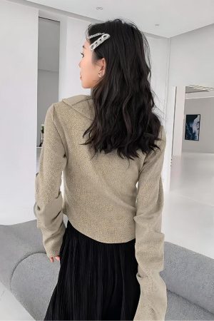 Quick Outfits, Modest Fashion Outfits Ideas Fairy Grunge Lace Up Asymmetric Cardigan