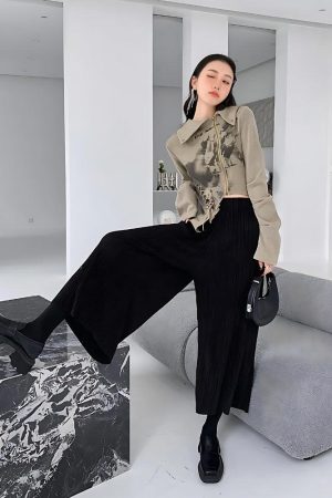 Quick Outfits, Modest Fashion Outfits Ideas Fairy Grunge Lace Up Asymmetric Cardigan