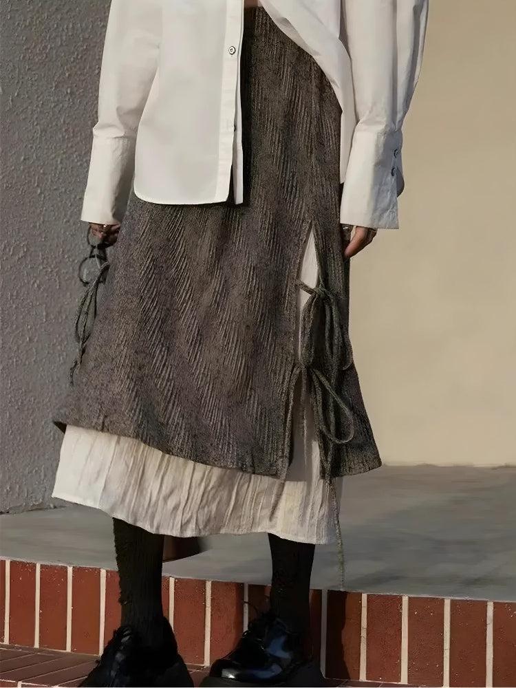 Quick Outfits, Modest Fashion Outfits Ideas Fairy Grunge Lace Up Midi Skirt Quick Outfits, Modest Fashion Outfits Ideas Fairy Grunge Lace Up Midi Skirt