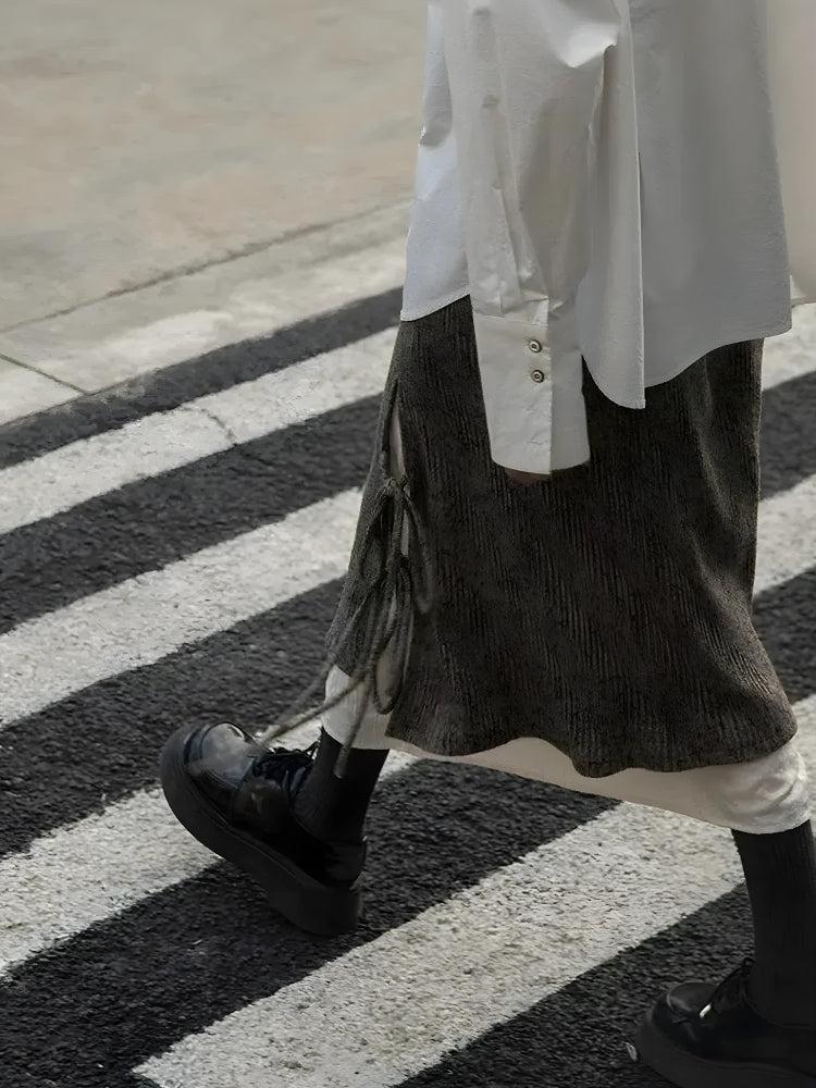 Quick Outfits, Modest Fashion Outfits Ideas Fairy Grunge Lace Up Midi Skirt Quick Outfits, Modest Fashion Outfits Ideas Fairy Grunge Lace Up Midi Skirt