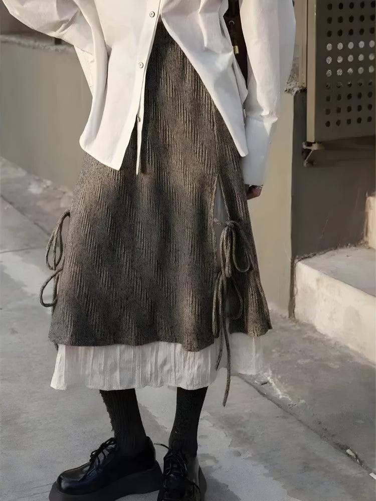 Quick Outfits, Modest Fashion Outfits Ideas Fairy Grunge Lace Up Midi Skirt Quick Outfits, Modest Fashion Outfits Ideas Fairy Grunge Lace Up Midi Skirt