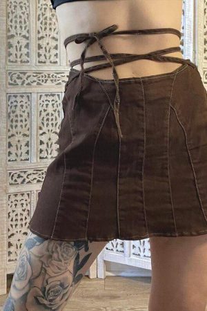 Quick Outfits, Modest Fashion Outfits Ideas Fairy Grunge Lace Up Mini Skort