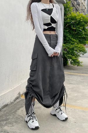 Quick Outfits, Modest Fashion Outfits Ideas Fairy Grunge Parachute Maxi Skirt