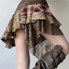 Quick Outfits, Modest Fashion Outfits Ideas Fairy Grunge Patchwork Mini Skirt