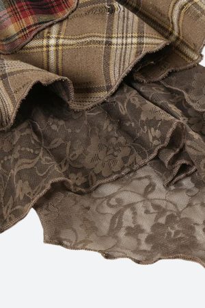 Quick Outfits, Modest Fashion Outfits Ideas Fairy Grunge Patchwork Mini Skirt