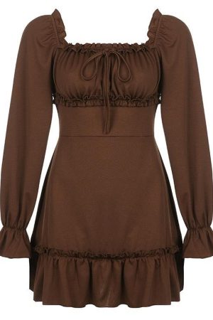 Quick Outfits, Modest Fashion Outfits Ideas Fairy Grunge Ruffled Mini Dress