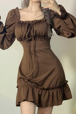 Quick Outfits, Modest Fashion Outfits Ideas Fairy Grunge Ruffled Mini Dress