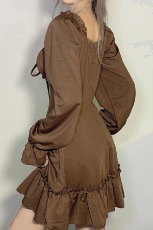 Quick Outfits, Modest Fashion Outfits Ideas Fairy Grunge Ruffled Mini Dress