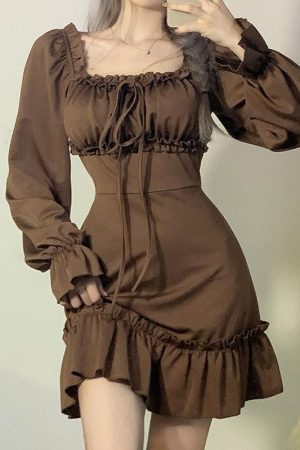 Quick Outfits, Modest Fashion Outfits Ideas Fairy Grunge Ruffled Mini Dress