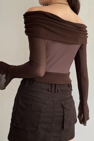 Quick Outfits, Modest Fashion Outfits Ideas Fairycore Butterfly Ruched Off Shoulder Top