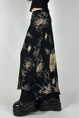 Quick Outfits, Modest Fashion Outfits Ideas Fairycore Dark Fairy Midi Skirt