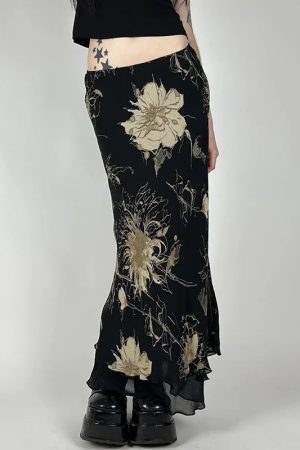 Quick Outfits, Modest Fashion Outfits Ideas Fairycore Dark Fairy Midi Skirt