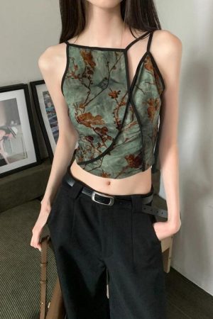 Quick Outfits, Modest Fashion Outfits Ideas Fairycore Floral Asymmetric Top