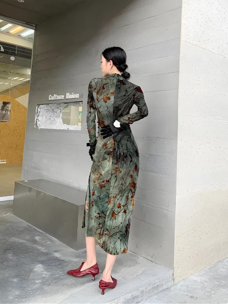 Quick Outfits, Modest Fashion Outfits Ideas Fairycore Floral Slit Qipao Mini Dress Quick Outfits, Modest Fashion Outfits Ideas Fairycore Floral Slit Qipao Mini Dress