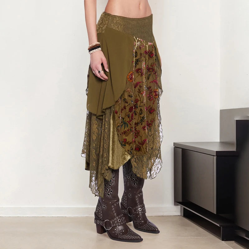 Quick Outfits, Modest Fashion Outfits Ideas Fairycore Layered Midi Skirt Quick Outfits, Modest Fashion Outfits Ideas Fairycore Layered Midi Skirt