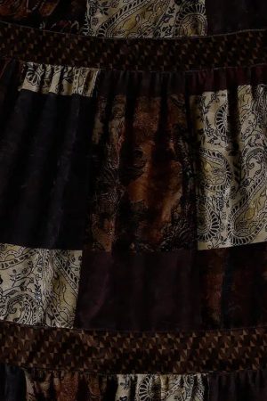 Quick Outfits, Modest Fashion Outfits Ideas Fairycore Patchwork Maxi Skirt