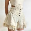 Quick Outfits, Modest Fashion Outfits Ideas Fairycore Ruffled Lace Up Shorts