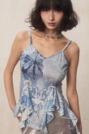 Quick Outfits, Modest Fashion Outfits Ideas Fairycore Ruffled Top