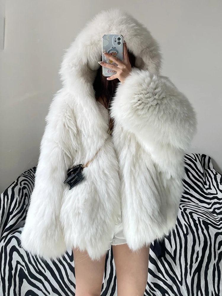 Quick Outfits, Modest Fashion Outfits Ideas Faux Fur Hooded Jacket Quick Outfits, Modest Fashion Outfits Ideas Faux Fur Hooded Jacket