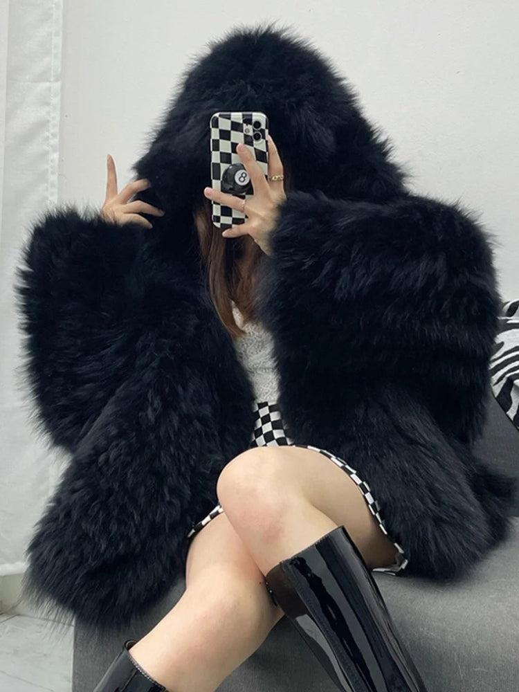 Quick Outfits, Modest Fashion Outfits Ideas Faux Fur Hooded Jacket Quick Outfits, Modest Fashion Outfits Ideas Faux Fur Hooded Jacket