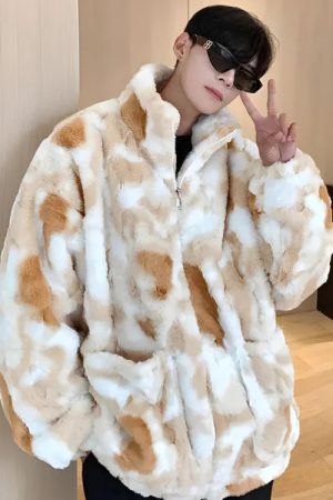 Quick Outfits, Modest Fashion Outfits Ideas Faux Fur Zip-Up Teddy Jacket