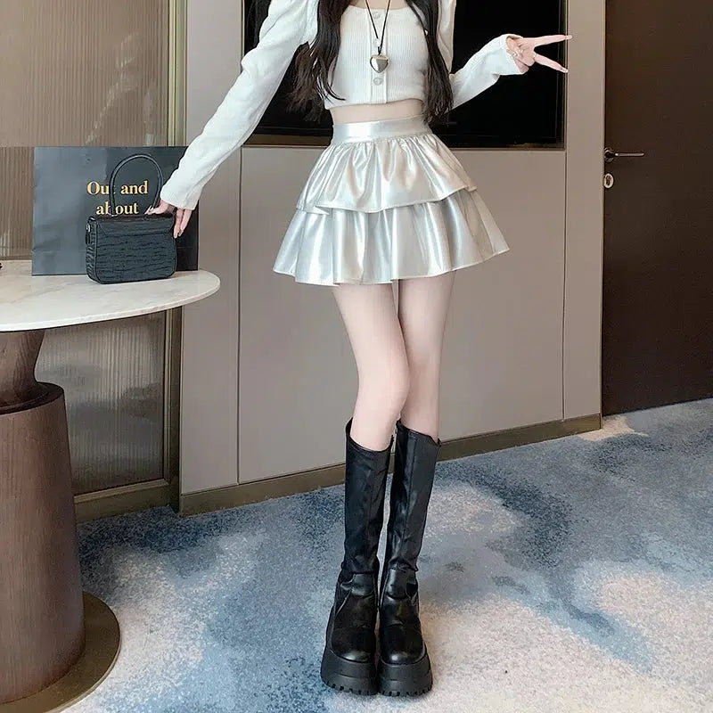 Quick Outfits, Modest Fashion Outfits Ideas Faux Leather A-Line Mini Skirt Quick Outfits, Modest Fashion Outfits Ideas Faux Leather A-Line Mini Skirt