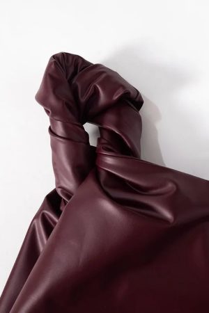 Quick Outfits, Modest Fashion Outfits Ideas Faux Leather One Shoulder Top