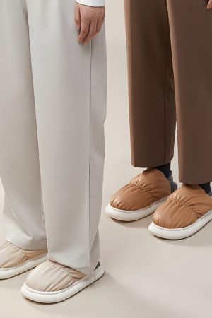 Quick Outfits, Modest Fashion Outfits Ideas Faux Leather Puffer Slippers