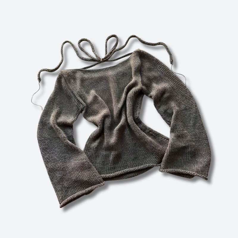 Quick Outfits, Modest Fashion Outfits Ideas Flare Sleeved Knit Backless Top Quick Outfits, Modest Fashion Outfits Ideas Flare Sleeved Knit Backless Top