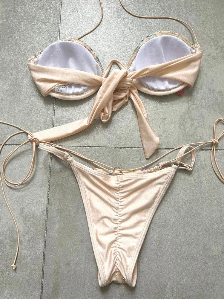 Quick Outfits, Modest Fashion Outfits Ideas Floral Embroidered Bikini Set Quick Outfits, Modest Fashion Outfits Ideas Floral Embroidered Bikini Set