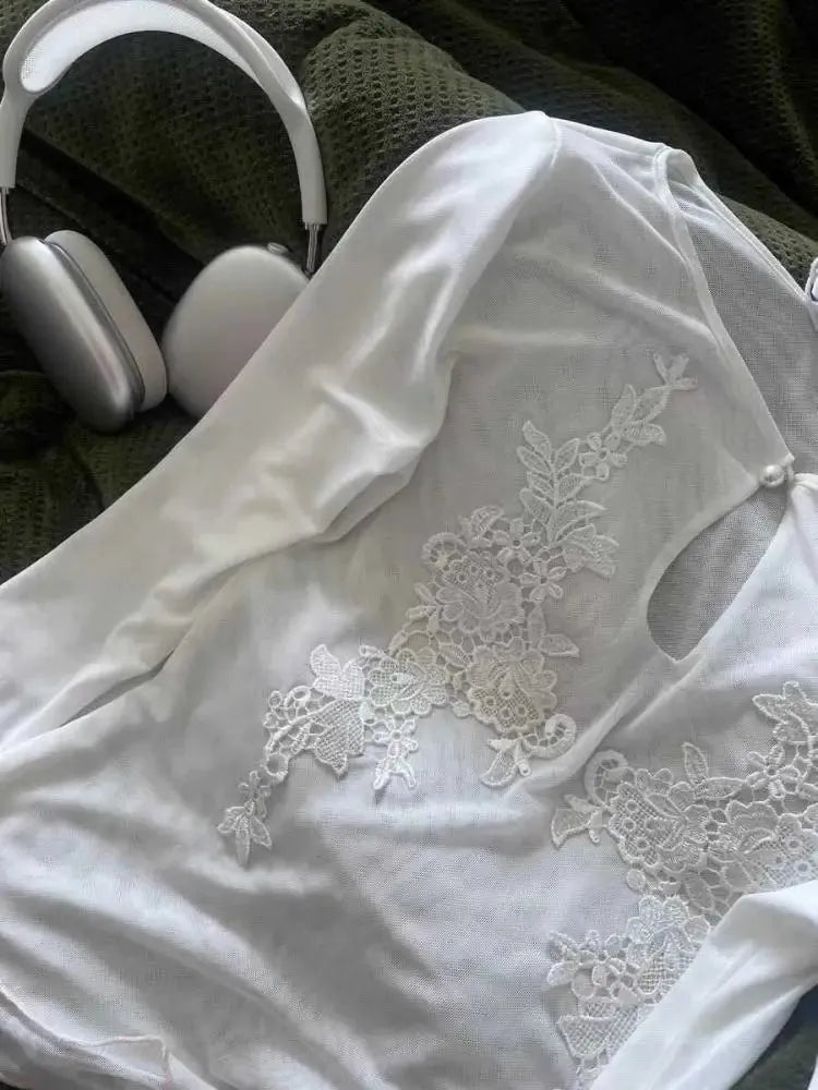 Quick Outfits, Modest Fashion Outfits Ideas Floral Embroidered Mesh Top Quick Outfits, Modest Fashion Outfits Ideas Floral Embroidered Mesh Top