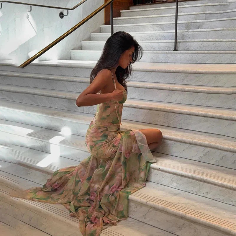 Quick Outfits, Modest Fashion Outfits Ideas Floral Ruched Maxi Dress Quick Outfits, Modest Fashion Outfits Ideas Floral Ruched Maxi Dress