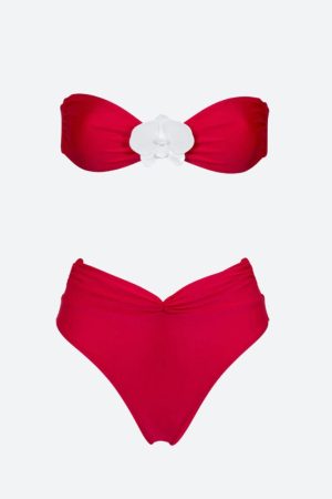 Quick Outfits, Modest Fashion Outfits Ideas Floral Strapless Bikini Set