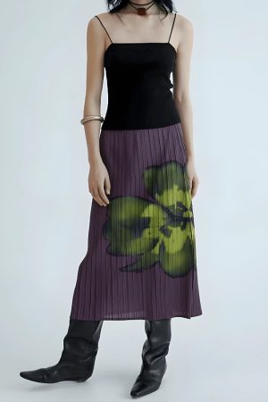 Quick Outfits, Modest Fashion Outfits Ideas Floral Top & Midi Skirt Two Piece Set