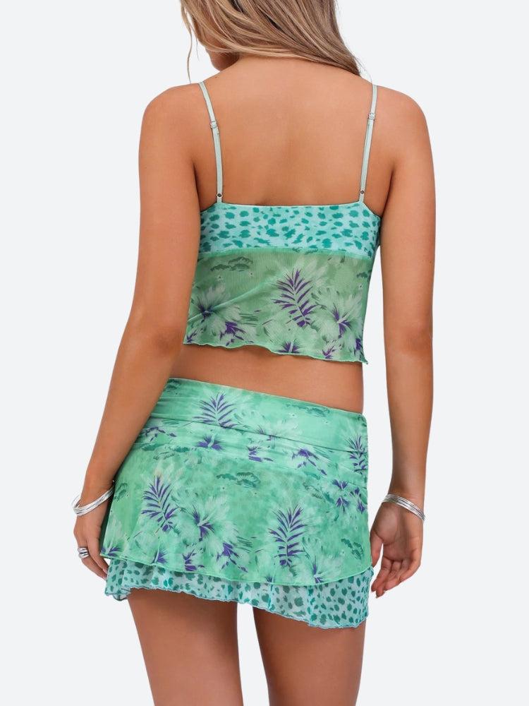 Quick Outfits, Modest Fashion Outfits Ideas Floral Top & Mini Skirt Two Piece Set Quick Outfits, Modest Fashion Outfits Ideas Floral Top & Mini Skirt Two Piece Set