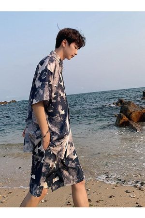 Quick Outfits, Modest Fashion Outfits Ideas Flower Shirt & Shorts Two Piece Set