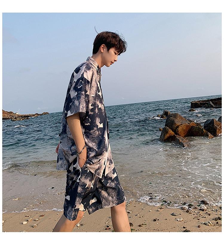 Quick Outfits, Modest Fashion Outfits Ideas Flower Shirt & Shorts Two Piece Set Quick Outfits, Modest Fashion Outfits Ideas Flower Shirt & Shorts Two Piece Set