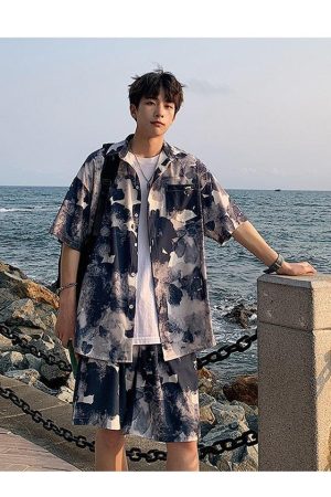 Quick Outfits, Modest Fashion Outfits Ideas Flower Shirt & Shorts Two Piece Set