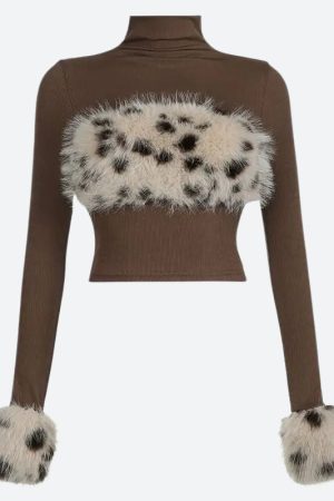 Quick Outfits, Modest Fashion Outfits Ideas Fluffy Leopard Top