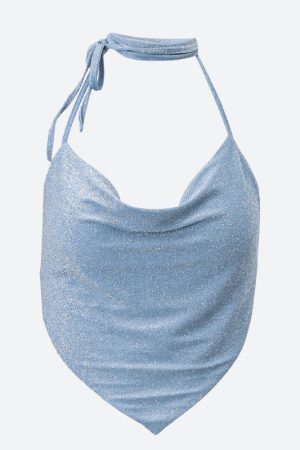 Quick Outfits, Modest Fashion Outfits Ideas Glitter Backless Crop Top