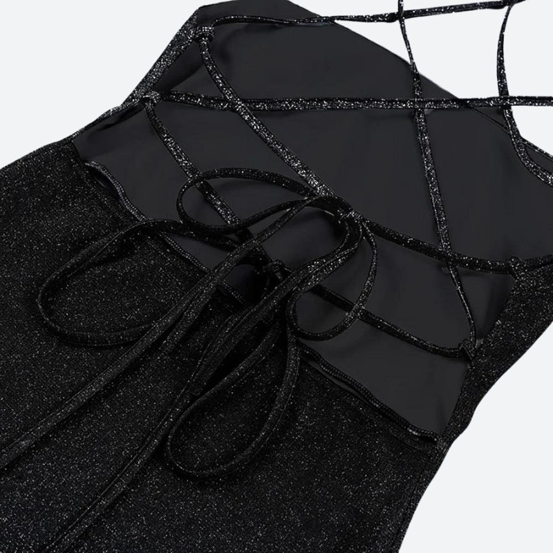 Quick Outfits, Modest Fashion Outfits Ideas Glitter Backless Mini Dress Quick Outfits, Modest Fashion Outfits Ideas Glitter Backless Mini Dress