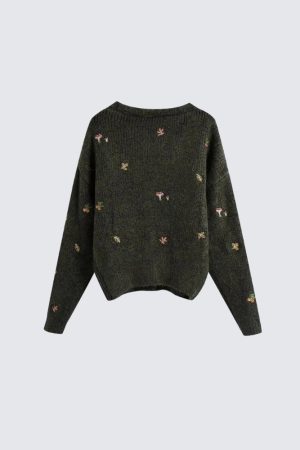 Quick Outfits, Modest Fashion Outfits Ideas Goblincore Leaf Embroidery Cardigan